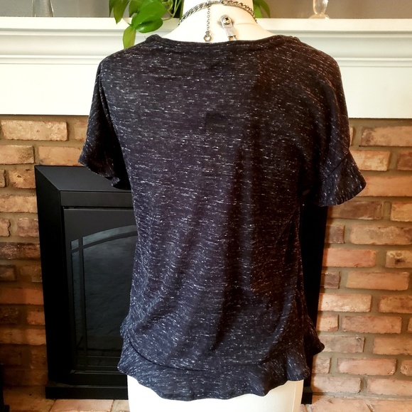 A.N.A. x small black ruffle scoop neck t-shirt NWT - Picture 3 of 3